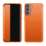 Custodia flip in pelle con finestra laterale per Samsung Galaxy