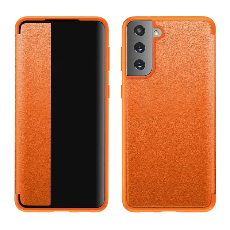 Custodia flip in pelle con finestra laterale per Samsung Galaxy