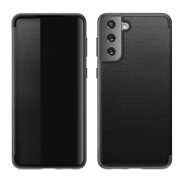 Custodia flip in pelle con finestra laterale per Samsung Galaxy