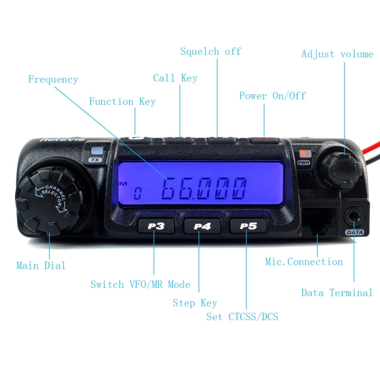 RETEVIS RT-9000D 136-174MHz 200CHS 8 gruppi Scrambler Walkie Talkie per auto, 66-88MHz