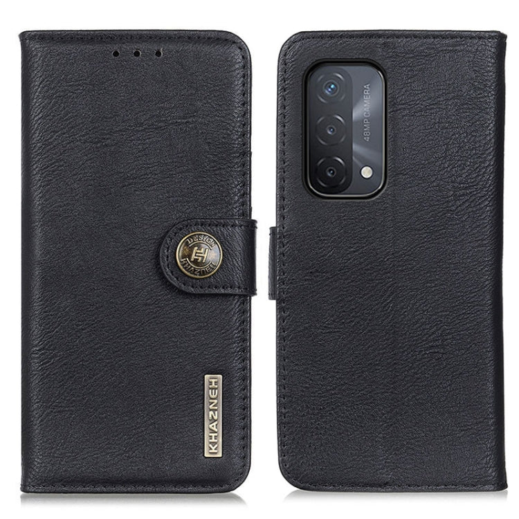 KHAZNEH Custodia in pelle a conchiglia orizzontale con struttura in pelle bovina con supporto, slot per carte e portafoglio, For OnePlus 9R, For OPPO A54 4G, For OPPO A93 5G / A54 5G / A74 5G, For OPPO Realme 8 / 8 Pro