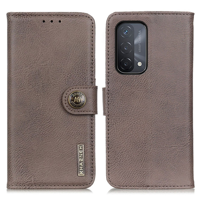 KHAZNEH Custodia in pelle a conchiglia orizzontale con struttura in pelle bovina con supporto, slot per carte e portafoglio, For OnePlus 9R, For OPPO A54 4G, For OPPO A93 5G / A54 5G / A74 5G, For OPPO Realme 8 / 8 Pro