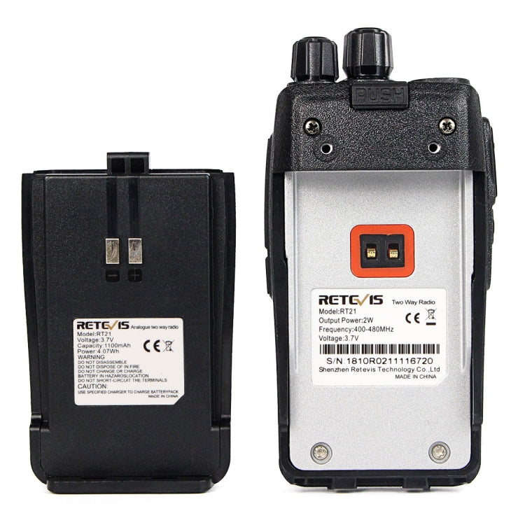 Walkie Talkie RETEVIS RT21 2.5W UHF 400-480MHz 16 Canali