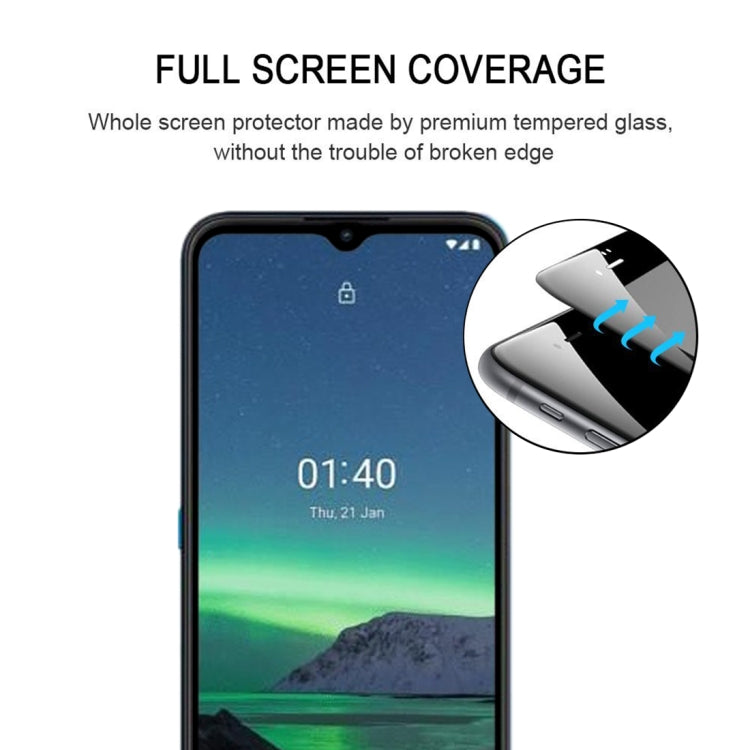 Pellicola in vetro temperato a schermo intero con colla intera da 25 pezzi, For Nokia 1.4 (25 PCS)
