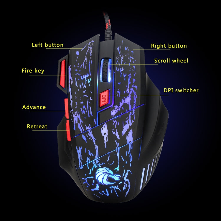 Convertitore tastiera e mouse HXSJ P6+V100+H300 + tastiera con una sola mano + set mouse da gioco, P6+V100+H300