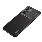 Custodia protettiva in metallo satinato e pelle per iPhone 11