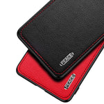 Custodia protettiva in metallo satinato e pelle per iPhone 11