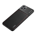 Custodia protettiva in metallo satinato e pelle per iPhone 11