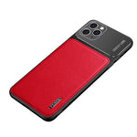 Custodia protettiva in metallo satinato e pelle per iPhone 11