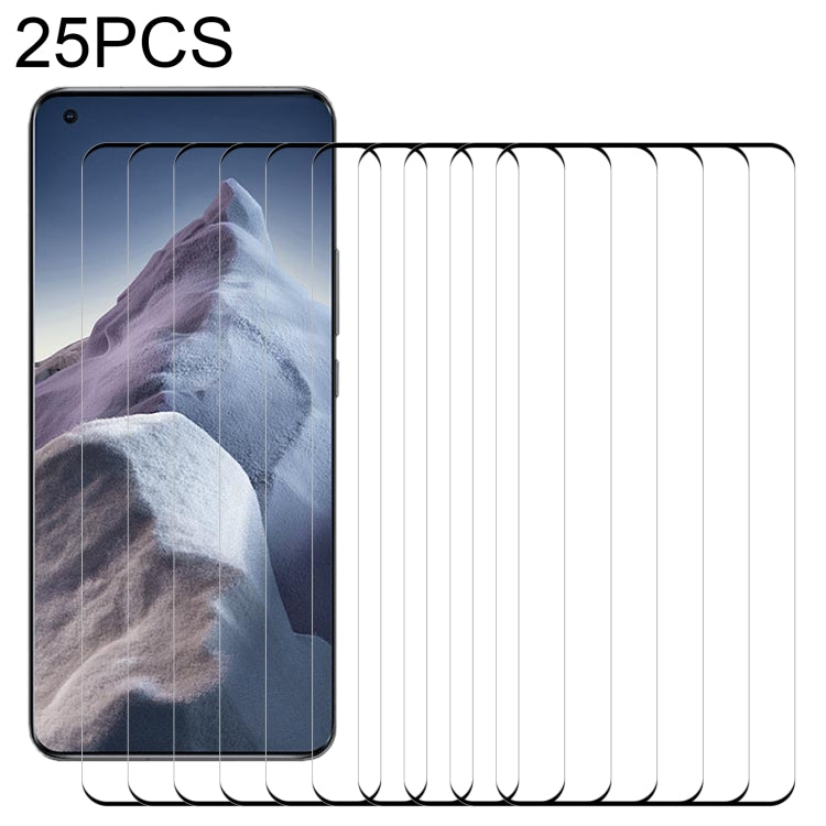 Pellicola in vetro temperato a schermo intero con bordo curvo 3D da 25 pezzi, For Xiaomi Mi 11 Ultra (25 PCS), For Xiaomi Mi 11 Pro (25 PCS)
