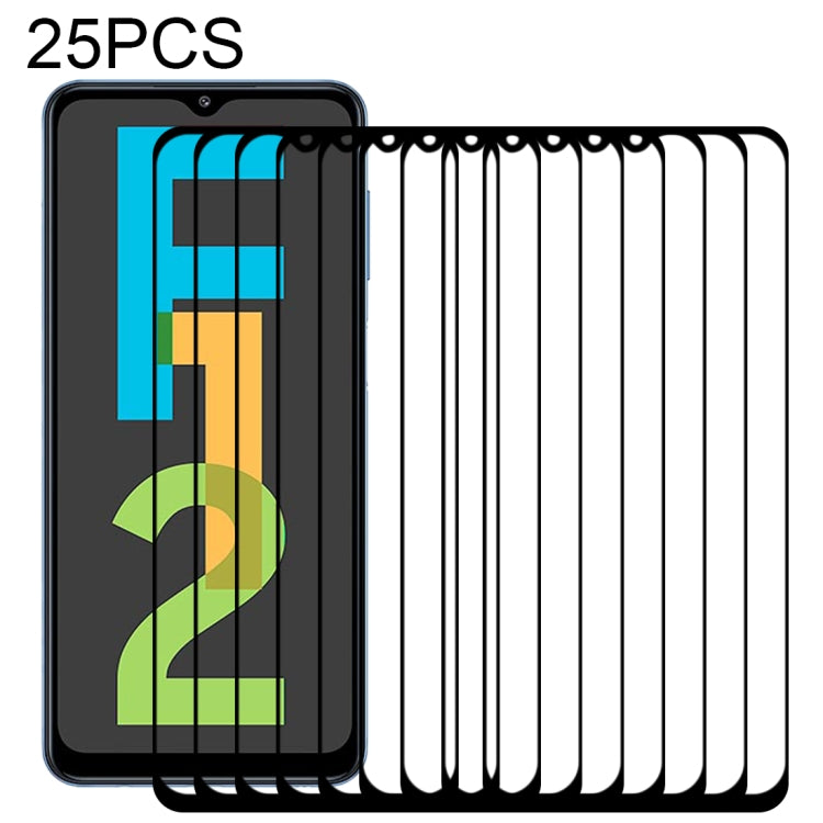 Pellicola in vetro temperato a schermo intero con colla intera da 25 pezzi, For Samsung Galaxy F12 (25 PCS), For Samsung Galaxy F02s (25 PCS), For Samsung Galaxy Quantum 2 (25 PCS)