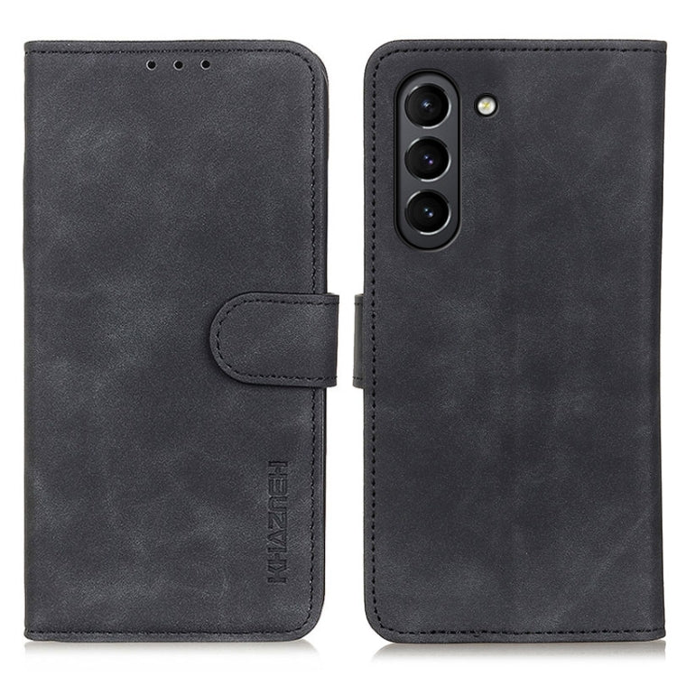 KHAZNEH Retro Texture PU + TPU Custodia in pelle a vibrazione orizzontale con supporto, slot per carte e portafoglio, For Samsung Galaxy S21 FE