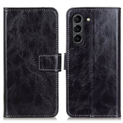 Custodia in pelle a conchiglia orizzontale con struttura retrò Crazy Horse con supporto e slot per schede, cornice per foto e portafoglio, For Samsung Galaxy S21 FE