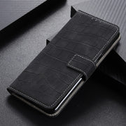Custodia in pelle a vibrazione orizzontale con struttura in coccodrillo con supporto, slot per carte e portafoglio, For Samsung Galaxy S21 FE