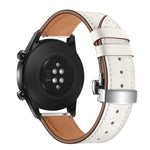 Cinturino di ricambio in pelle con fibbia a farfalla universale da 22 mm, Black Buckle, Rose Gold Buckle, Silver Buckle