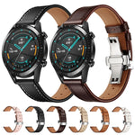 Cinturino di ricambio in pelle con fibbia a farfalla universale da 22 mm, Black Buckle, Rose Gold Buckle, Silver Buckle