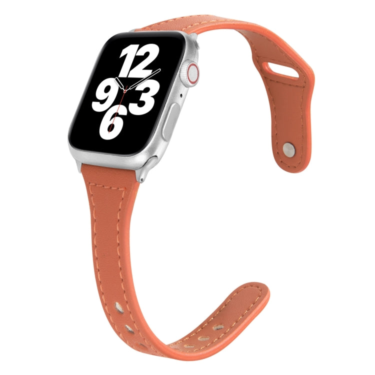 Cinturino per orologio in pelle con fibbia inversa sottile a forma di T universale, For Apple Watch Ultra 49mm / Series 8&7 45mm / SE 2&6&SE&5&4 44mm / 3&2&1 42mm, For Apple Watch Series 8&7 41mm / SE 2&6&SE&5&4 40mm / 3&2&1 38mm
