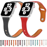 Cinturino per orologio in pelle con fibbia inversa sottile a forma di T universale, For Apple Watch Ultra 49mm / Series 8&7 45mm / SE 2&6&SE&5&4 44mm / 3&2&1 42mm, For Apple Watch Series 8&7 41mm / SE 2&6&SE&5&4 40mm / 3&2&1 38mm