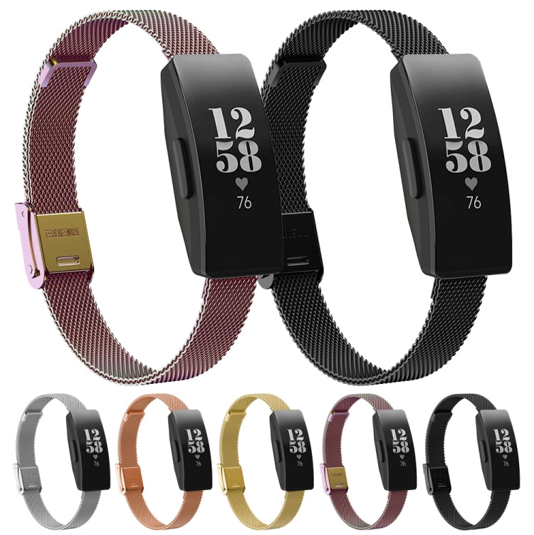Per Fitbit Inspire / Inspire HR / Ace 2 Cinturino di ricambio per cinturino milanese con doppia fibbia assicurativa