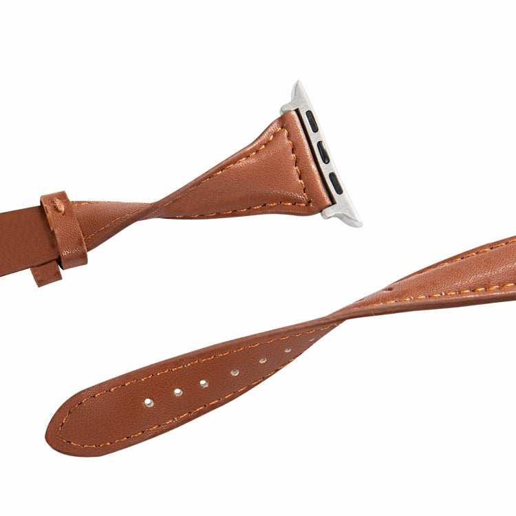Cinturino universale in pelle sottile a forma di T, For Apple Watch Series 7 45mm / 6 & SE & 5 & 4 44mm / 3 & 2 & 1 42mm, For Apple Watch Series 7 41mm / 6 & SE & 5 & 4 40mm / 3 & 2 & 1 38mm                                                              ...