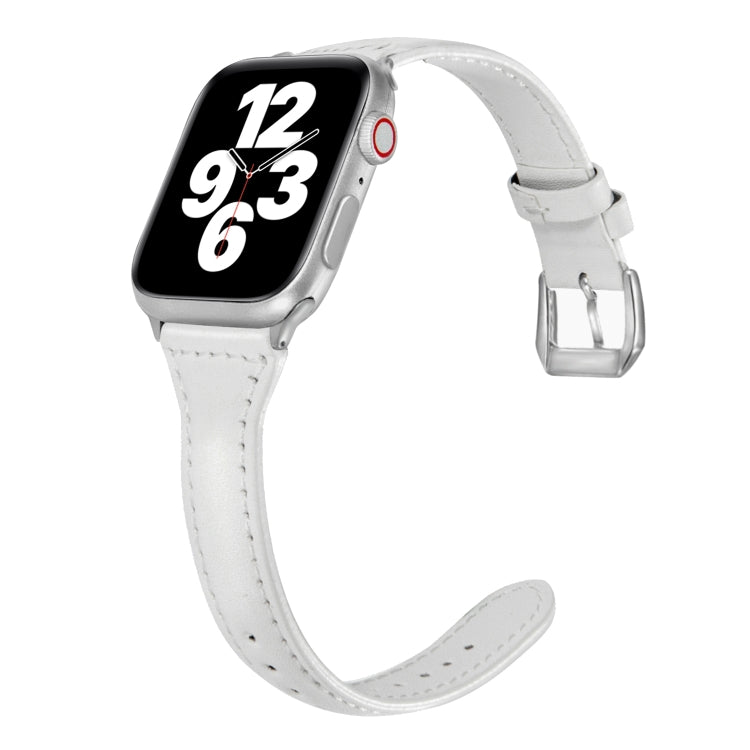 Cinturino universale in pelle sottile a forma di T, For Apple Watch Series 7 45mm / 6 & SE & 5 & 4 44mm / 3 & 2 & 1 42mm, For Apple Watch Series 7 41mm / 6 & SE & 5 & 4 40mm / 3 & 2 & 1 38mm                                                              ...
