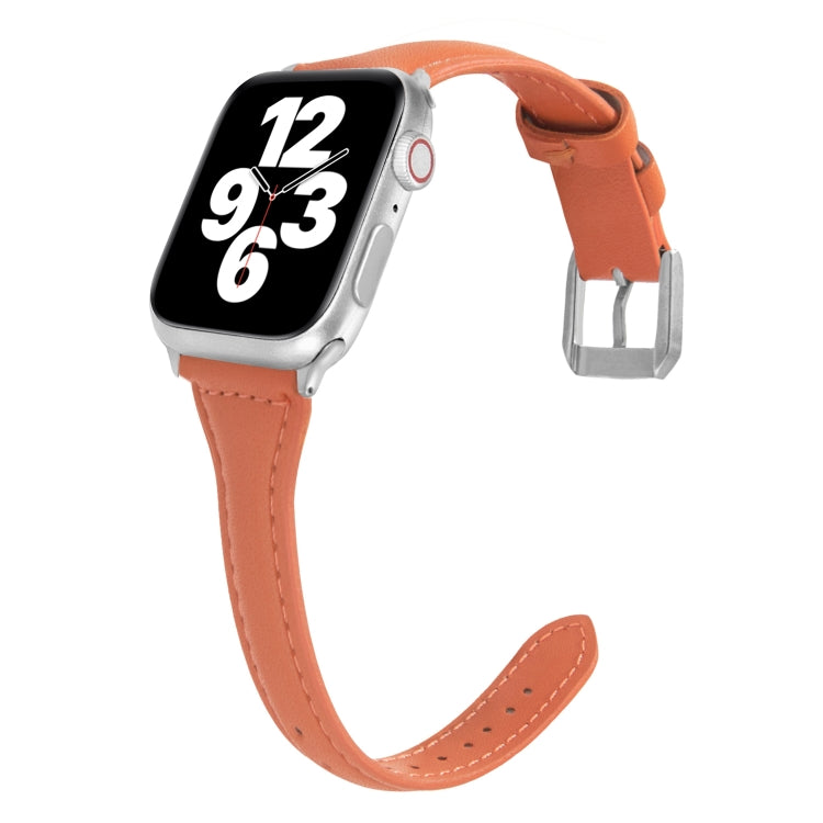 Cinturino universale in pelle sottile a forma di T, For Apple Watch Series 7 45mm / 6 & SE & 5 & 4 44mm / 3 & 2 & 1 42mm, For Apple Watch Series 7 41mm / 6 & SE & 5 & 4 40mm / 3 & 2 & 1 38mm                                                              ...
