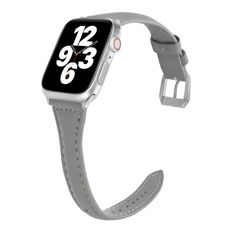 Cinturino universale in pelle sottile a forma di T, For Apple Watch Series 7 45mm / 6 & SE & 5 & 4 44mm / 3 & 2 & 1 42mm, For Apple Watch Series 7 41mm / 6 & SE & 5 & 4 40mm / 3 & 2 & 1 38mm                                                              ...