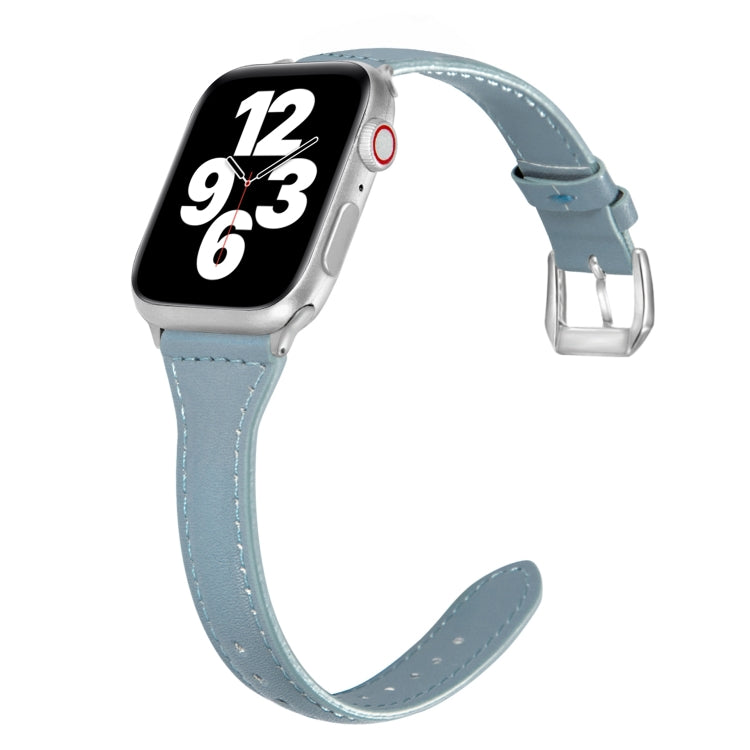 Cinturino universale in pelle sottile a forma di T, For Apple Watch Series 7 45mm / 6 & SE & 5 & 4 44mm / 3 & 2 & 1 42mm, For Apple Watch Series 7 41mm / 6 & SE & 5 & 4 40mm / 3 & 2 & 1 38mm                                                              ...