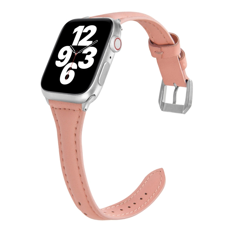 Cinturino universale in pelle sottile a forma di T, For Apple Watch Series 7 45mm / 6 & SE & 5 & 4 44mm / 3 & 2 & 1 42mm, For Apple Watch Series 7 41mm / 6 & SE & 5 & 4 40mm / 3 & 2 & 1 38mm                                                              ...