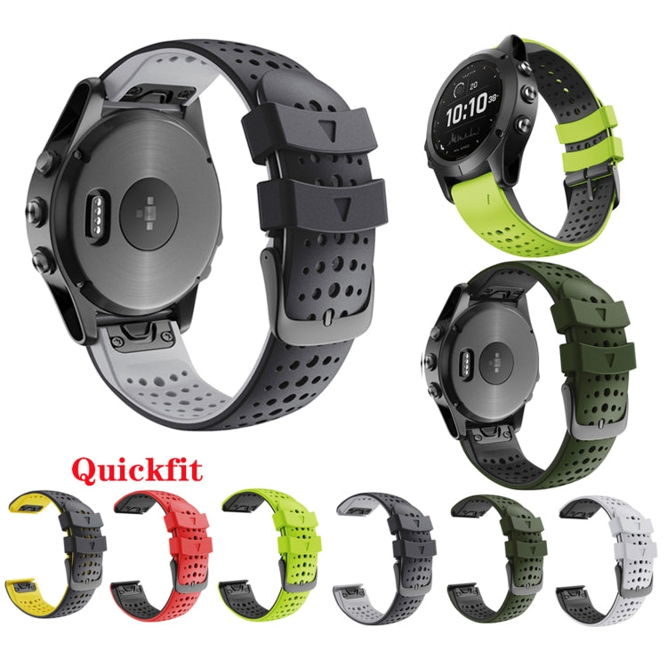 Per cinturino di ricambio per cinturino di ricambio a sgancio rapido in silicone bicolore Garmin Fenix 6, For Garmin Fenix 6