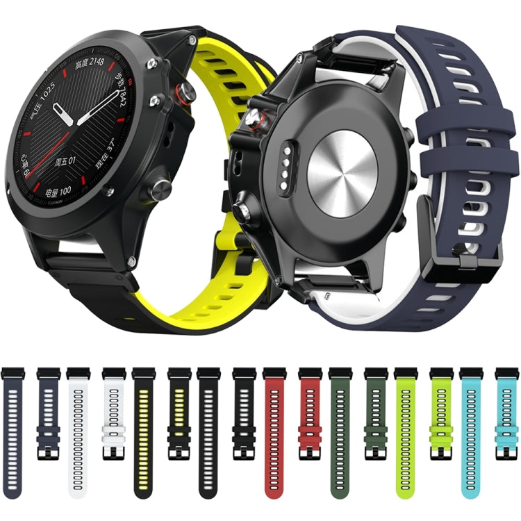 Per cinturino di ricambio per cinturino di ricambio in silicone bicolore Garmin Fenix 6X, For Garmin Fenix 6X