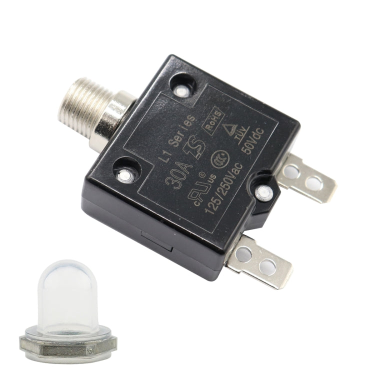 Protezione da sovraccarico per auto serie L2 50V Ripristino manuale Interruttore automatico CC con copertura impermeabile, 5A, 10A, 15A, 20A, 30A