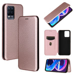 Struttura in fibra di carbonio Flip orizzontale magnetico Custodia in pelle TPU + PC + PU con slot per schede, For OPPO Realme 8 / 8 Pro