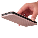 Struttura in fibra di carbonio Flip orizzontale magnetico Custodia in pelle TPU + PC + PU con slot per schede, For OPPO Realme 8 / 8 Pro