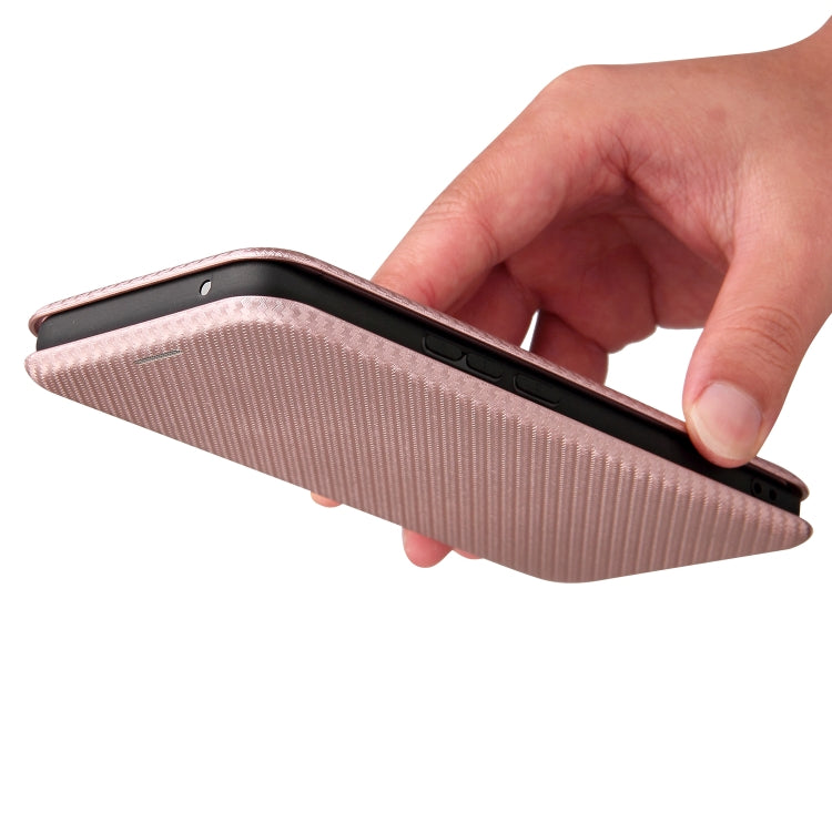 Struttura in fibra di carbonio Flip orizzontale magnetico Custodia in pelle TPU + PC + PU con slot per schede, For OPPO Realme 8 / 8 Pro