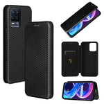 Struttura in fibra di carbonio Flip orizzontale magnetico Custodia in pelle TPU + PC + PU con slot per schede, For OPPO Realme 8 / 8 Pro