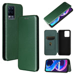 Struttura in fibra di carbonio Flip orizzontale magnetico Custodia in pelle TPU + PC + PU con slot per schede, For OPPO Realme 8 / 8 Pro