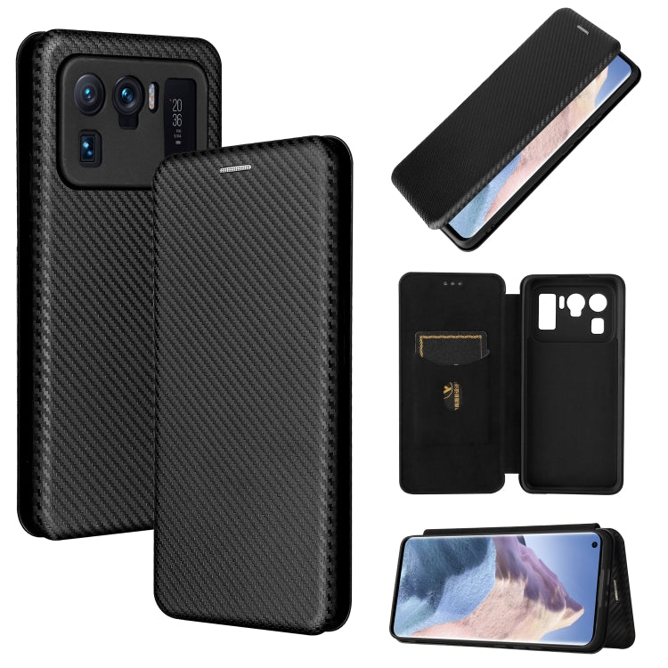 Struttura in fibra di carbonio Flip orizzontale magnetico Custodia in pelle TPU + PC + PU con slot per schede, For Xiaomi Mi 11 Ultra, For Xiaomi Mi 11 Pro, For Xiaomi Mi 11 Lite, For Realme C21