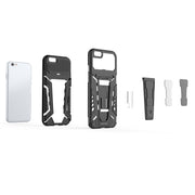 War Chariot Series Armor Custodia protettiva antiurto per PC + TPU all-inclusive con supporto invisibile, For iPhone 6, For iPhone 6 Plus, For iPhone SE 2022 / SE 2020 / 8 / 7, For iPhone 8 Plus / 7 Plus