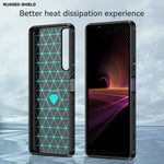 Custodia in TPU in fibra di carbonio con trama spazzolata, For Sony Xperia 1 III, For Sony Xperia 10 III