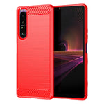 Custodia in TPU in fibra di carbonio con trama spazzolata, For Sony Xperia 1 III, For Sony Xperia 10 III