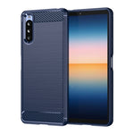 Custodia in TPU in fibra di carbonio con trama spazzolata, For Sony Xperia 1 III, For Sony Xperia 10 III