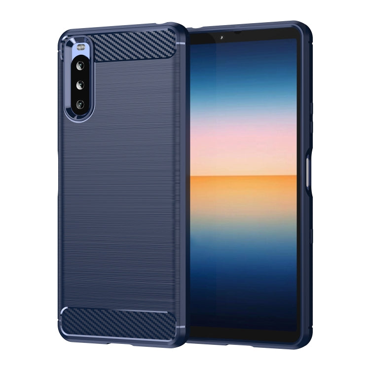 Custodia in TPU in fibra di carbonio con trama spazzolata, For Sony Xperia 1 III, For Sony Xperia 10 III