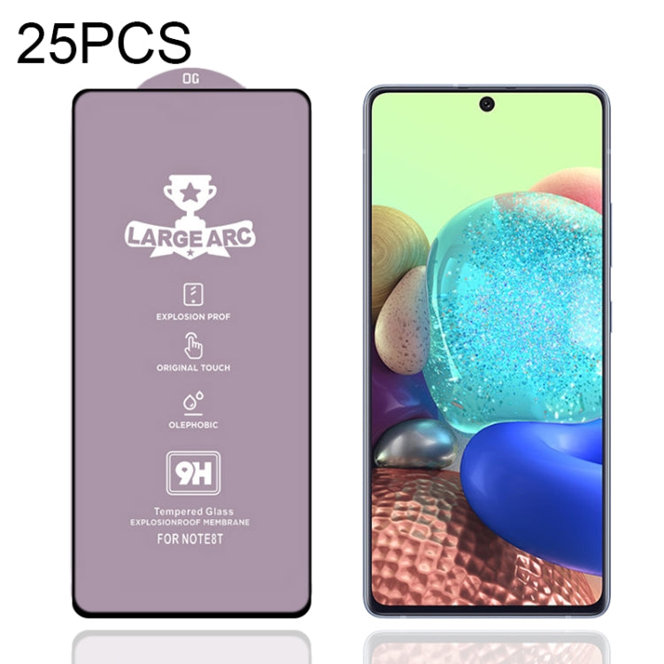 25 PZ 9H HD Large Arc High Allumina Pellicola in vetro temperato a schermo intero, For Samsung Galaxy A71 5G (25 PCS)