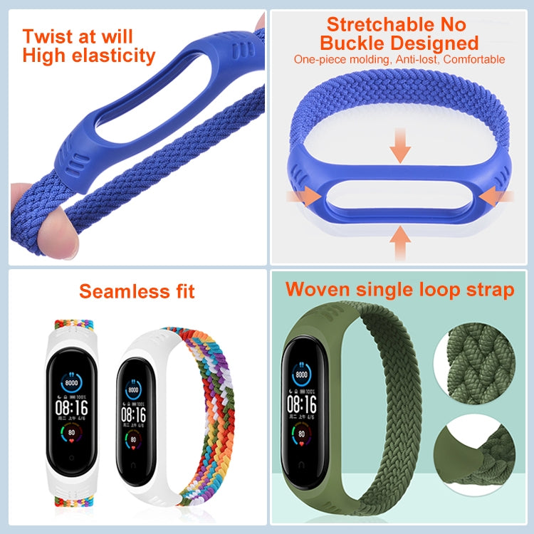 Per Xiaomi Mi Band 6/5/4/3/2 Cinturino di ricambio per cinturino in tessuto elastico universale in silicone, XS 140mm, S 150mm