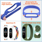 Per Xiaomi Mi Band 6/5/4/3/2 Cinturino di ricambio per cinturino in tessuto elastico universale in silicone, M 160mm, L 170mm