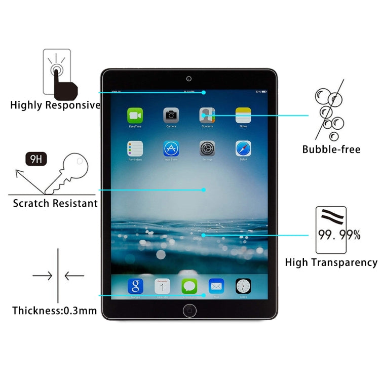 Pellicola vetro temperato 9H per iPad 9.7 2018/2017 2 pezzi