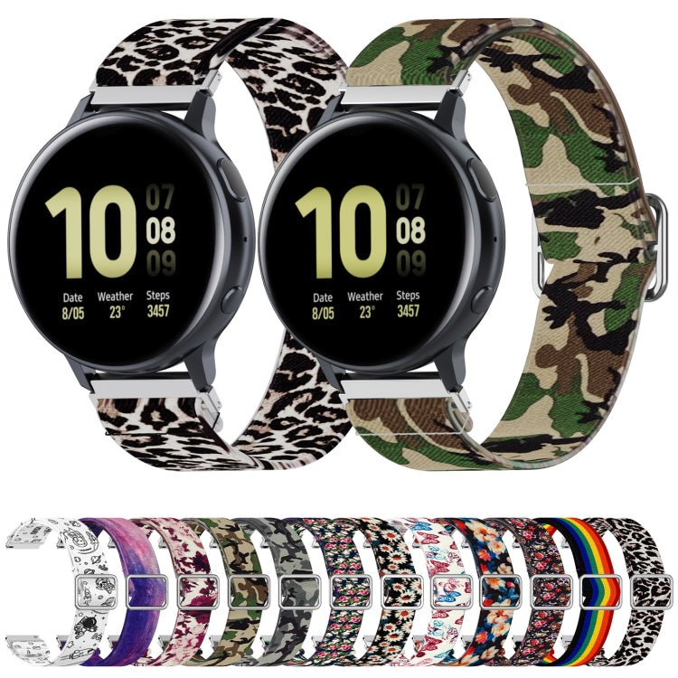 Cinturino di ricambio per stampa elastica regolabile, 20mm For Samsung Galaxy Watch Active2 / Active, 20mm For Samsung Galaxy Watch3 41mm, 22mm For Galaxy Watch3 45mm/ Huawei Watch GT 2 Pro
