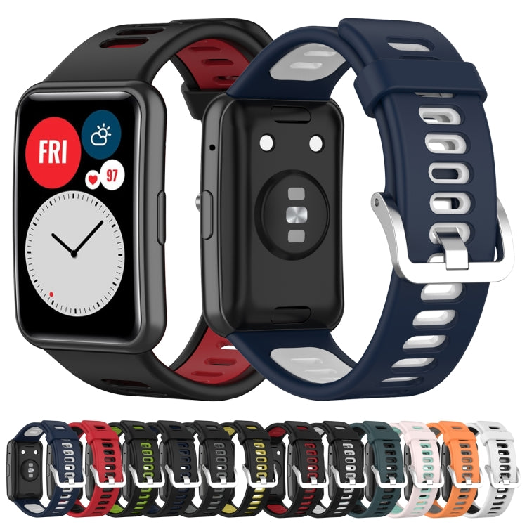 Cinturino di ricambio in silicone bicolore, For Huawei Watch Fit