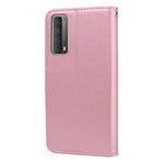 Custodia in pelle PU con vibrazione orizzontale in rilievo rosa con supporto, slot per carte e portafoglio, For Huawei Honor 10X Lite, For Huawei P smart 2021